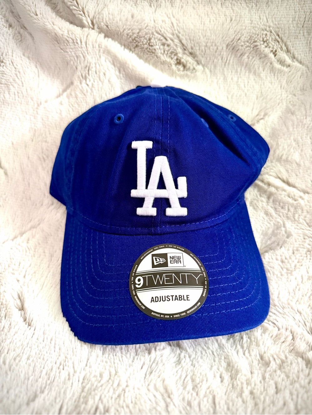 New Era LA Dodgers Cobalt Blue Adjustable Cap with White Logo